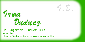 irma duducz business card